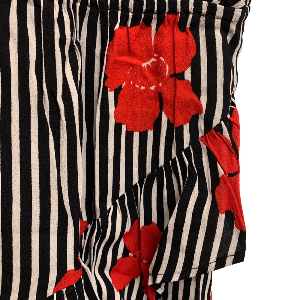 Madewell Candied Orchid Floral Wrap Dress Ruffle Hem Striped Size 2 NWT - Picture 7 of 11